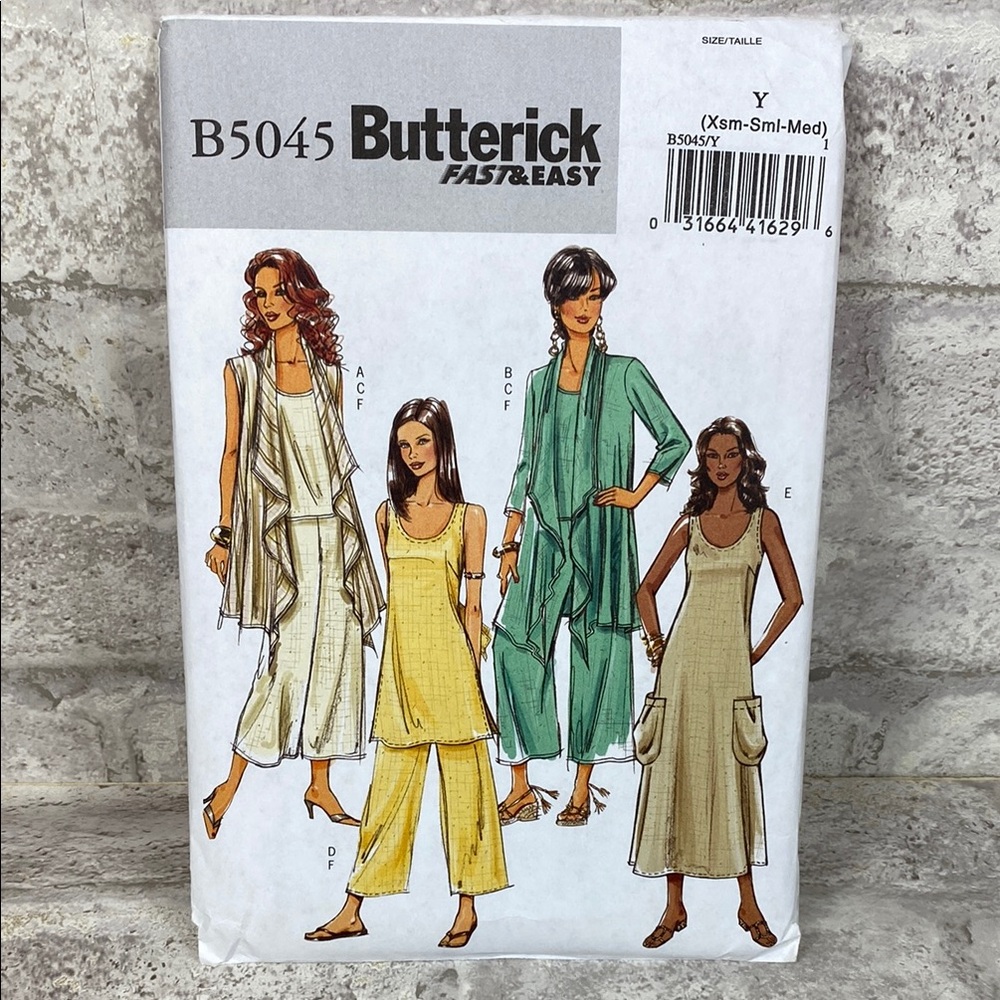 New Butterick  #B5045  Casual Clothing  XSm. - Small -Medium